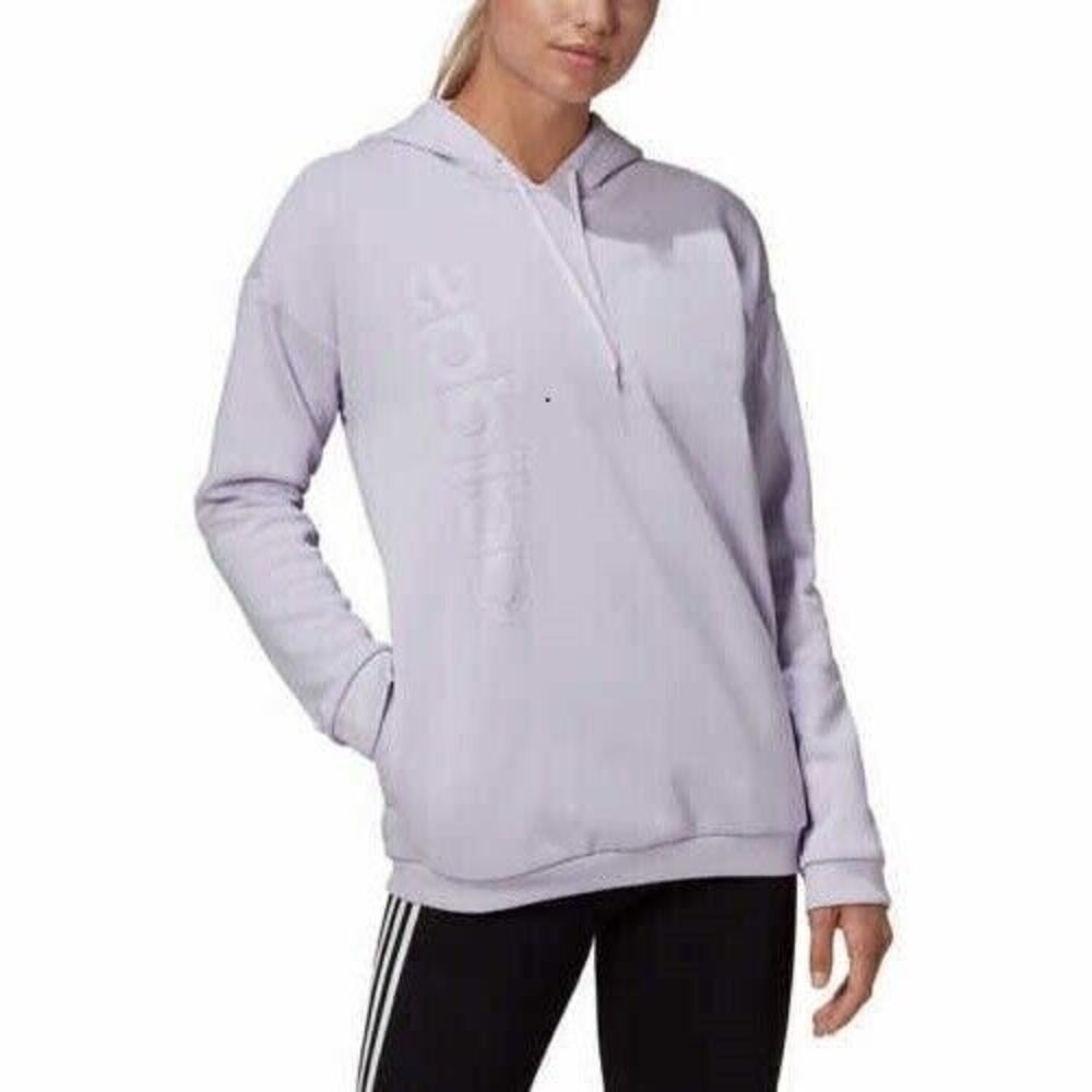 Adidas Womens Medium M Lavender Gear Up Hoodie Sweatshirt Tech Fleece Lilac NWOT